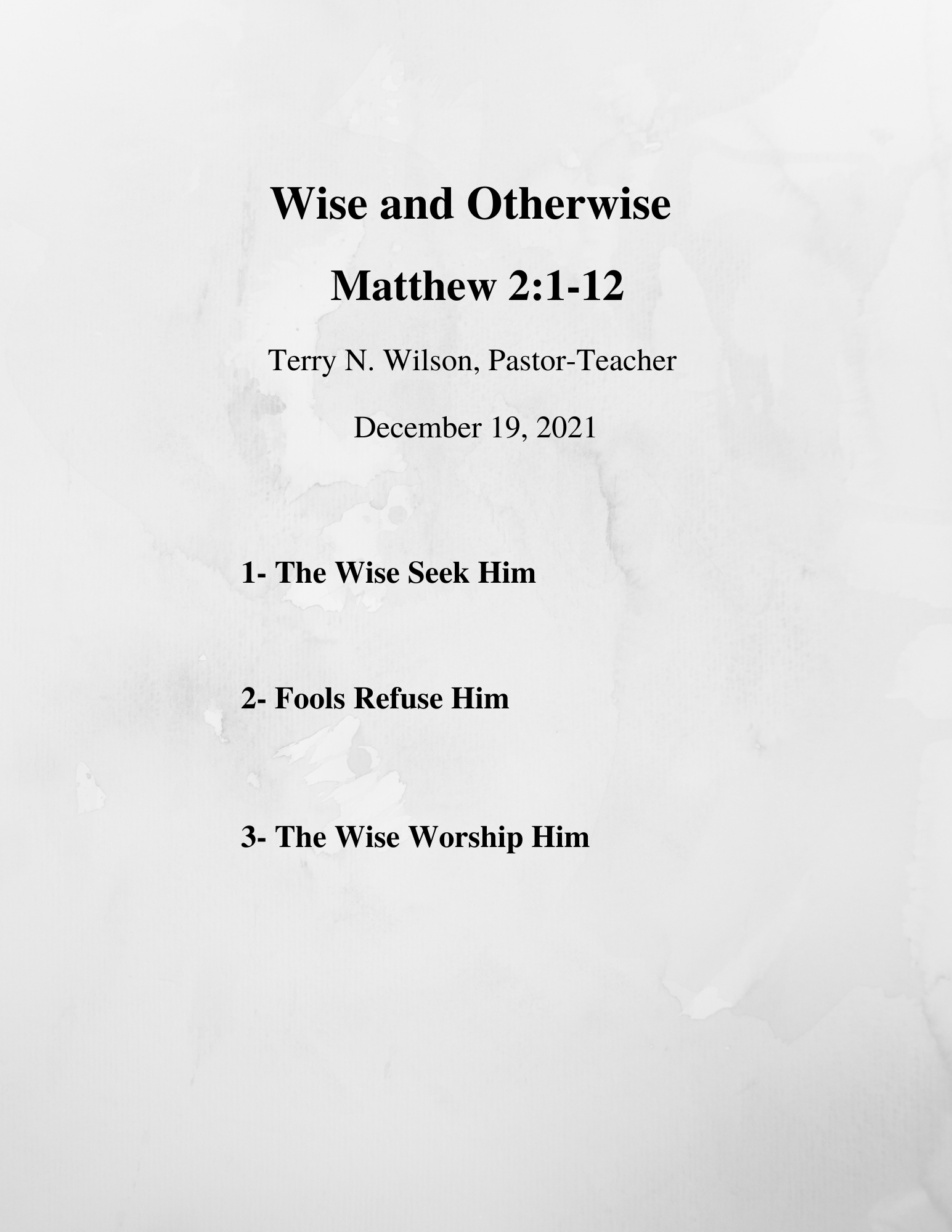 12.19.21 Sermon Notes