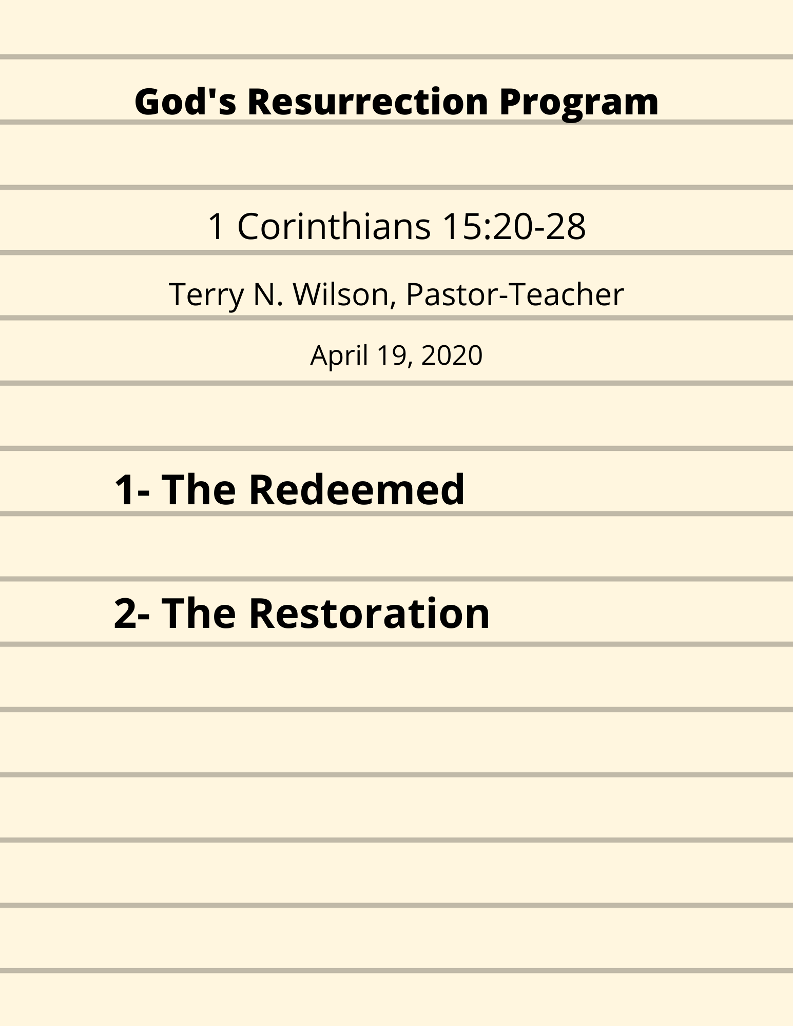 4.19 Sermon Notes