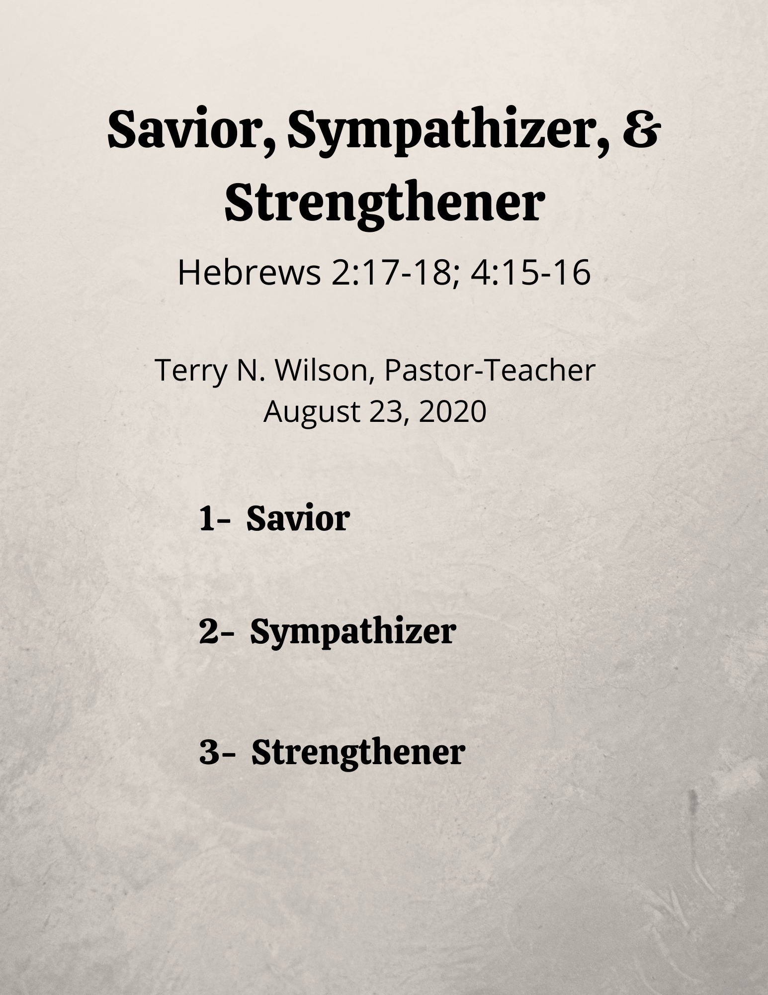 8.23.2020 Sermon Notes