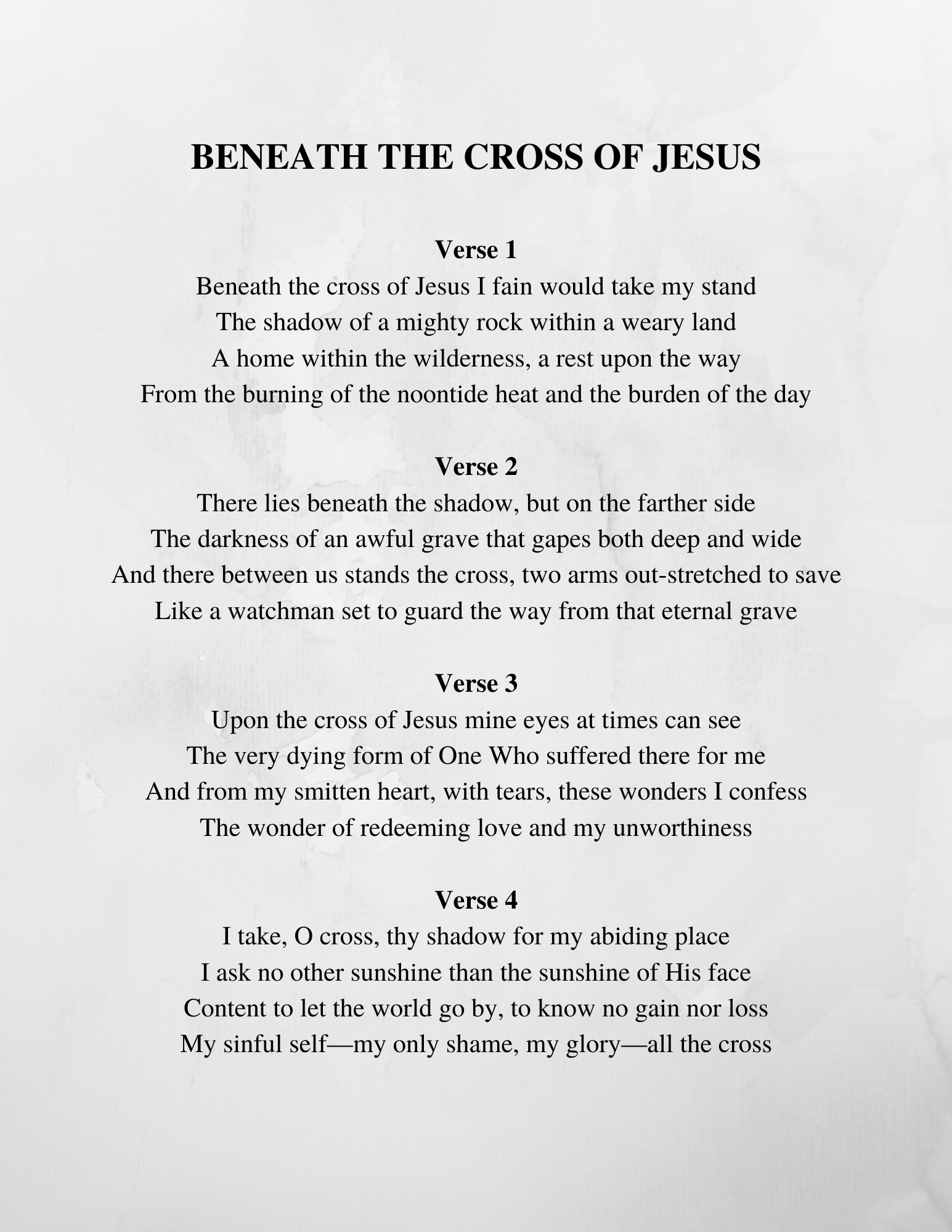 Beneath The Cross of Jesus