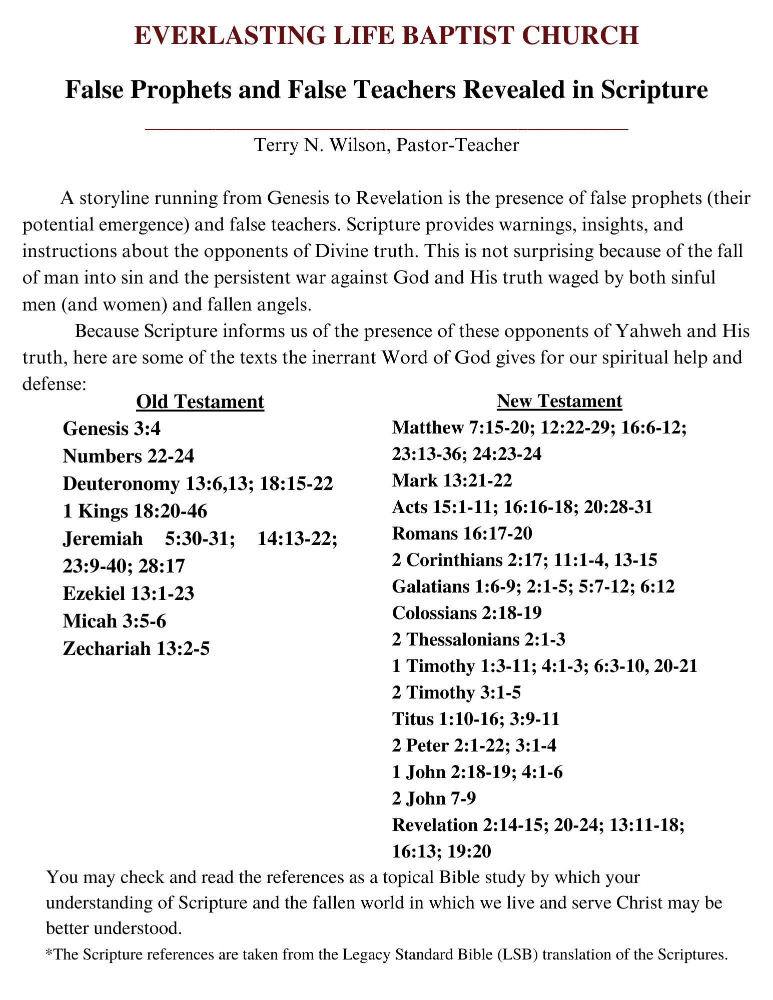 False Prophets and False Teachers Revealed in Scripture (1)