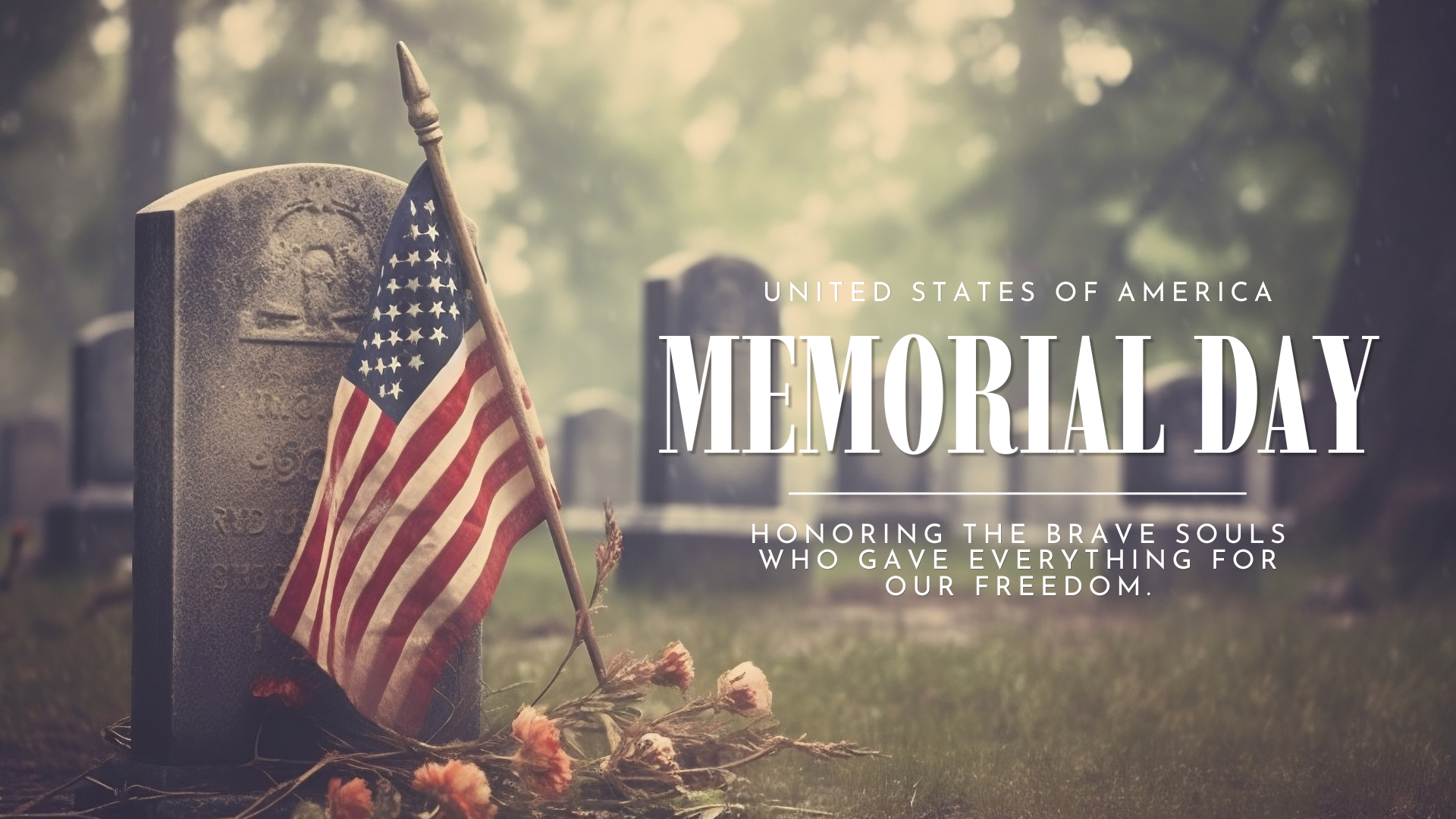 Gray and Red Somber Memorial Day Facebook Post (Presentation)