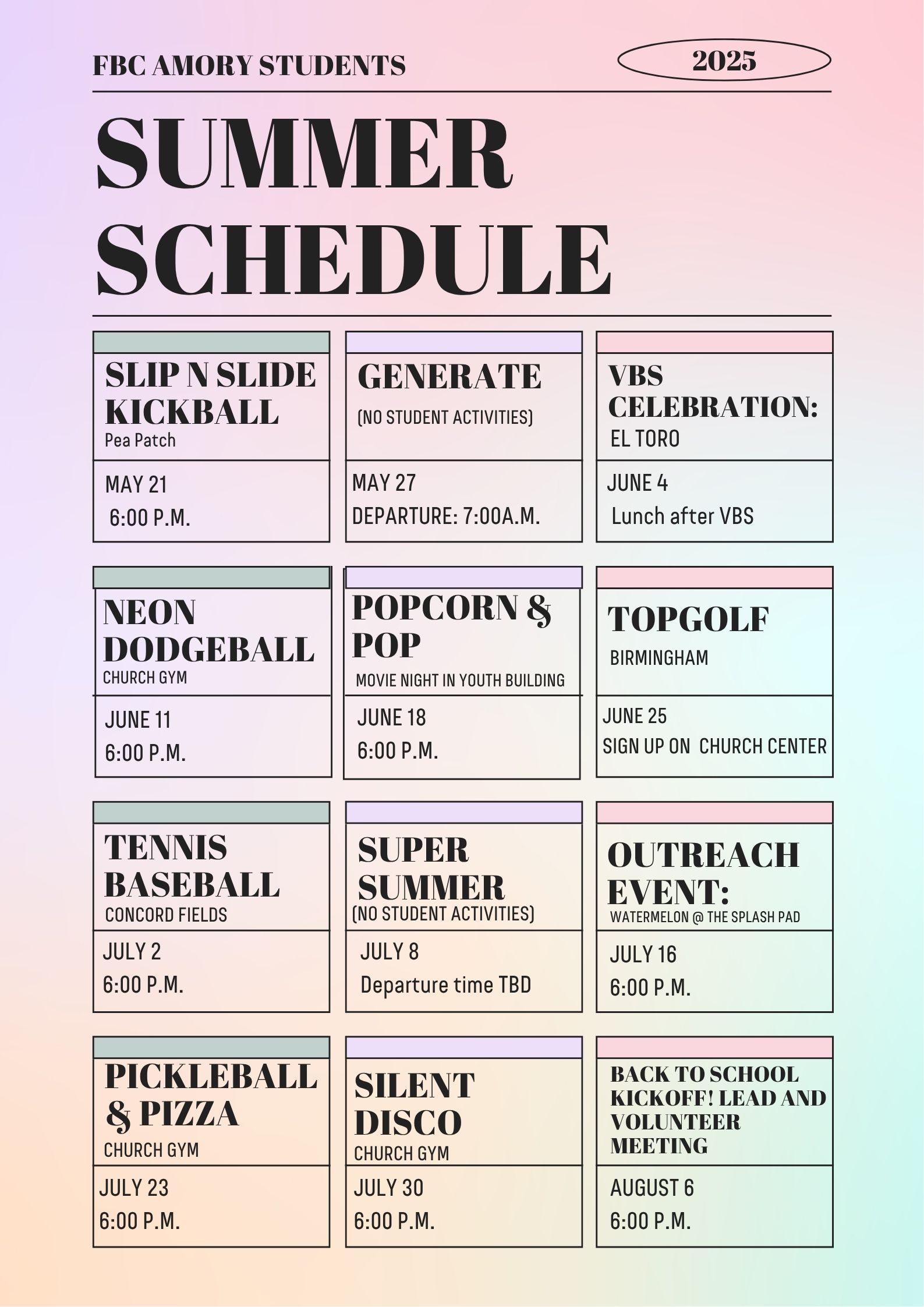 Pastel Gradient Modern Schedule Poster-2