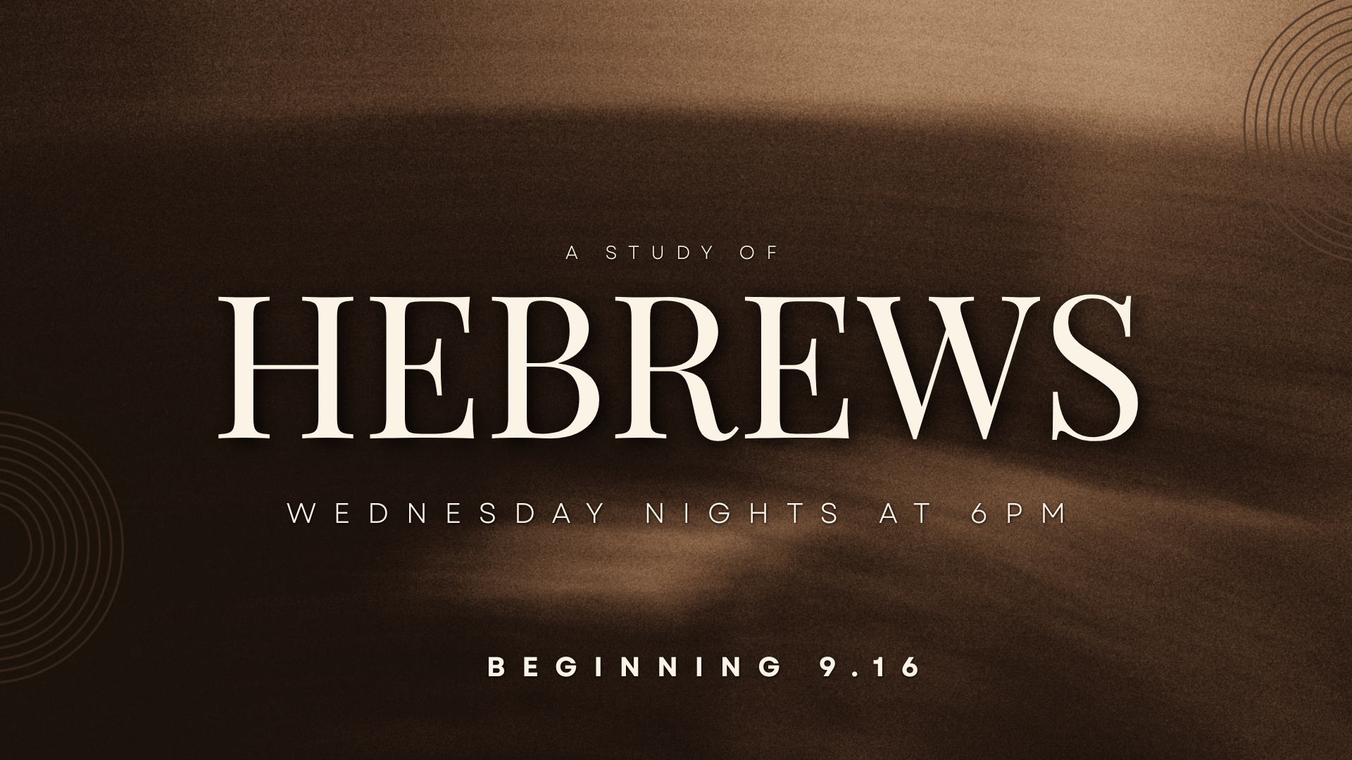 Hebrews - Wednesday Night 1