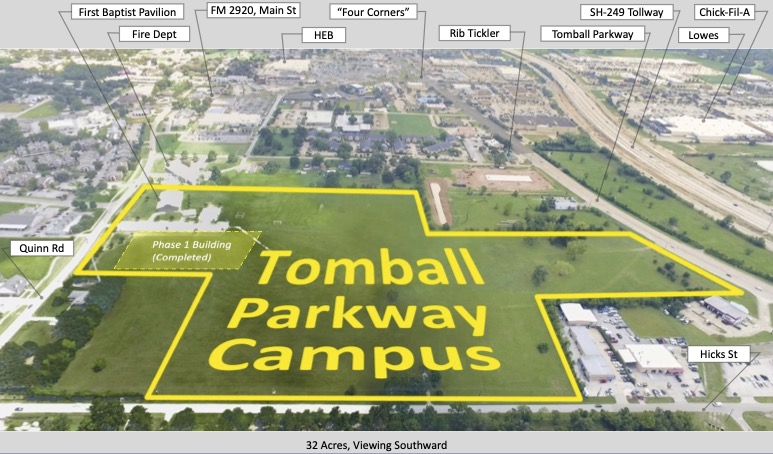 2026-02-17 FBCT Parkway Campus, Drone Perspective View (Ph-1 Footprint)