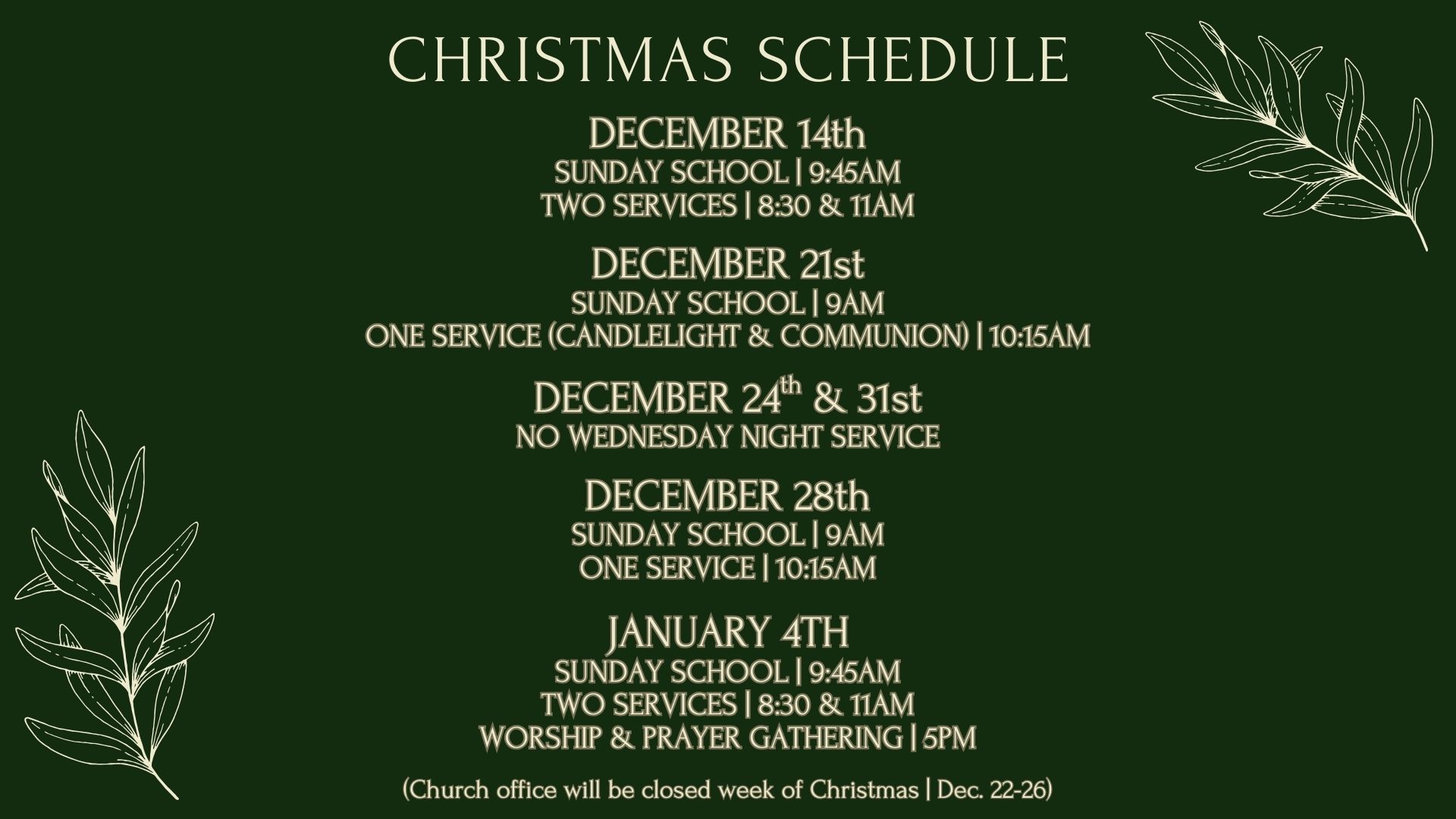 Green and Cream Vintage Christmas Invitation (8.5 x 11 in) (5 x 4 in) (Presentation) (1)