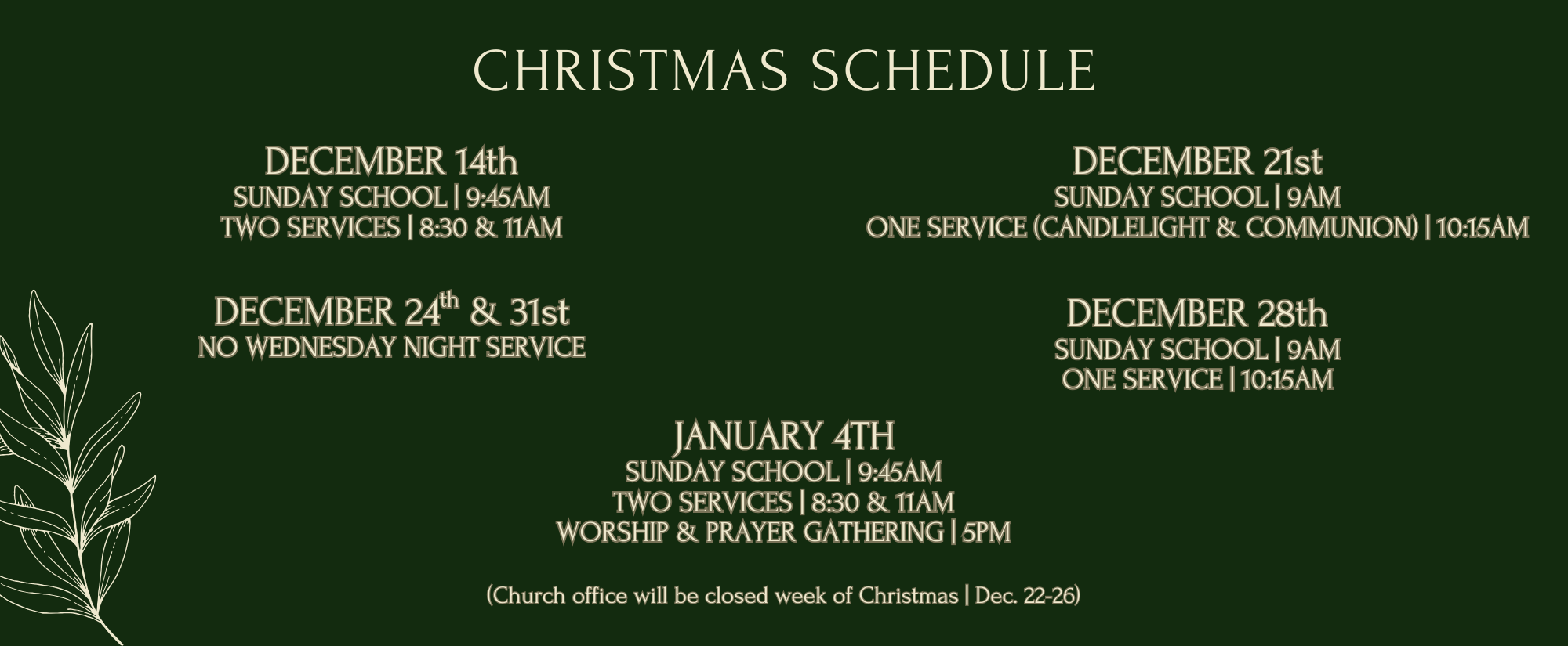 Green and Cream Vintage Christmas Invitation (8.5 x 11 in) (5 x 4 in) (Presentation) (1)