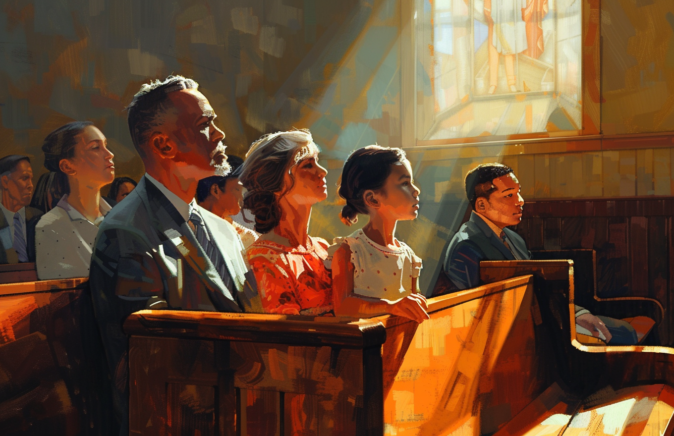 Family in Pew image