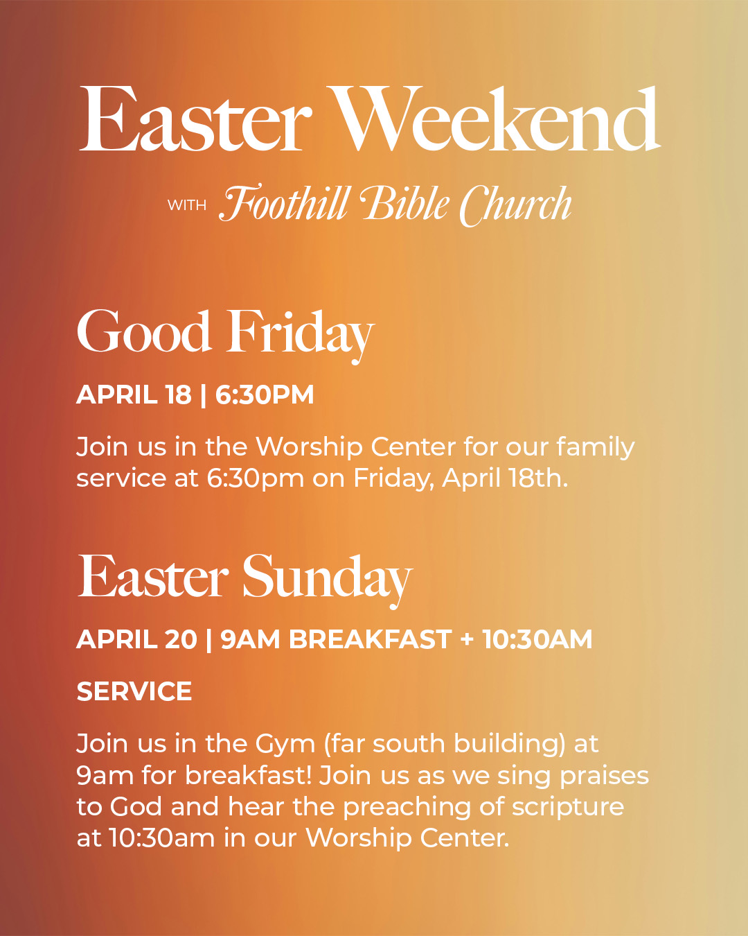 Easter info