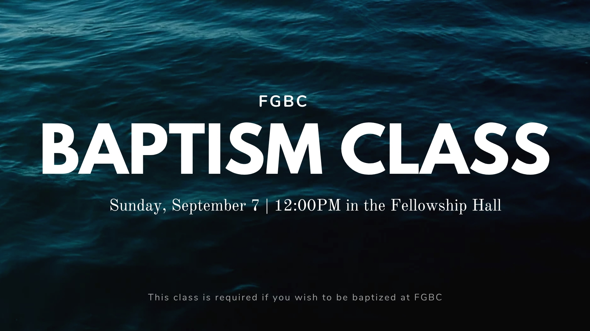Baptism Class