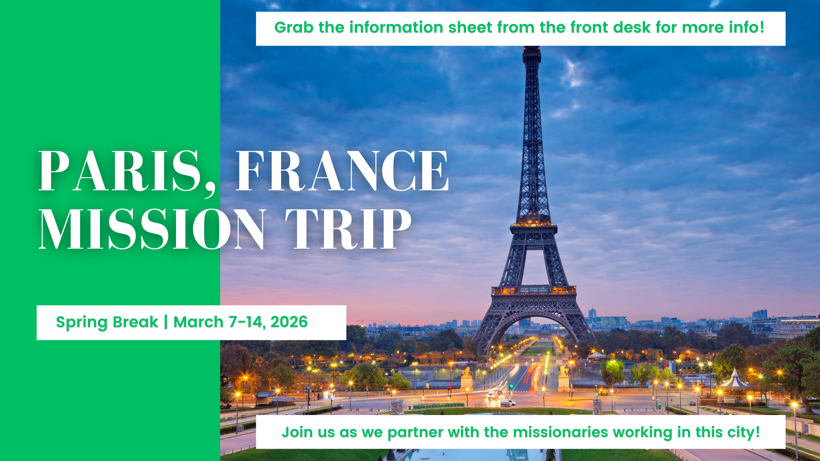Paris 2026 mission trip slide