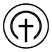 gcc logo black cross mail cross only