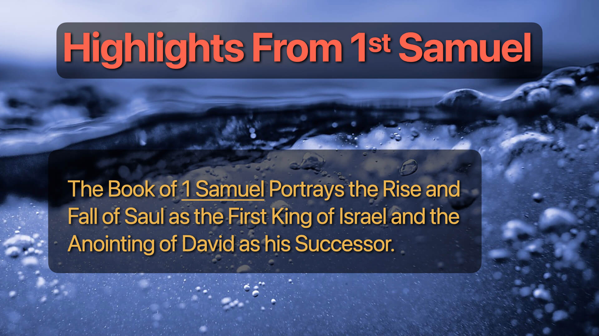 Highlights in 1st Samuel banner