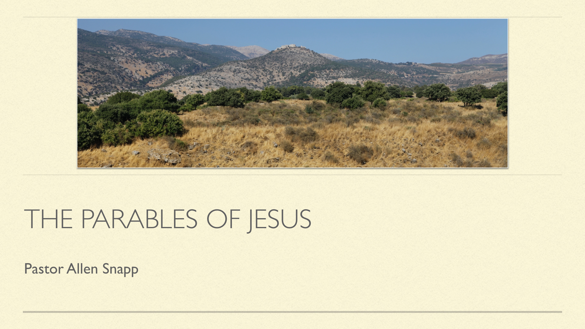 The Parables of Jesus banner