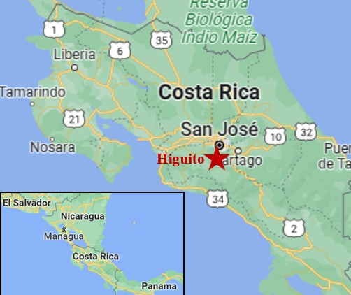 Costa Rica Map-Higuito