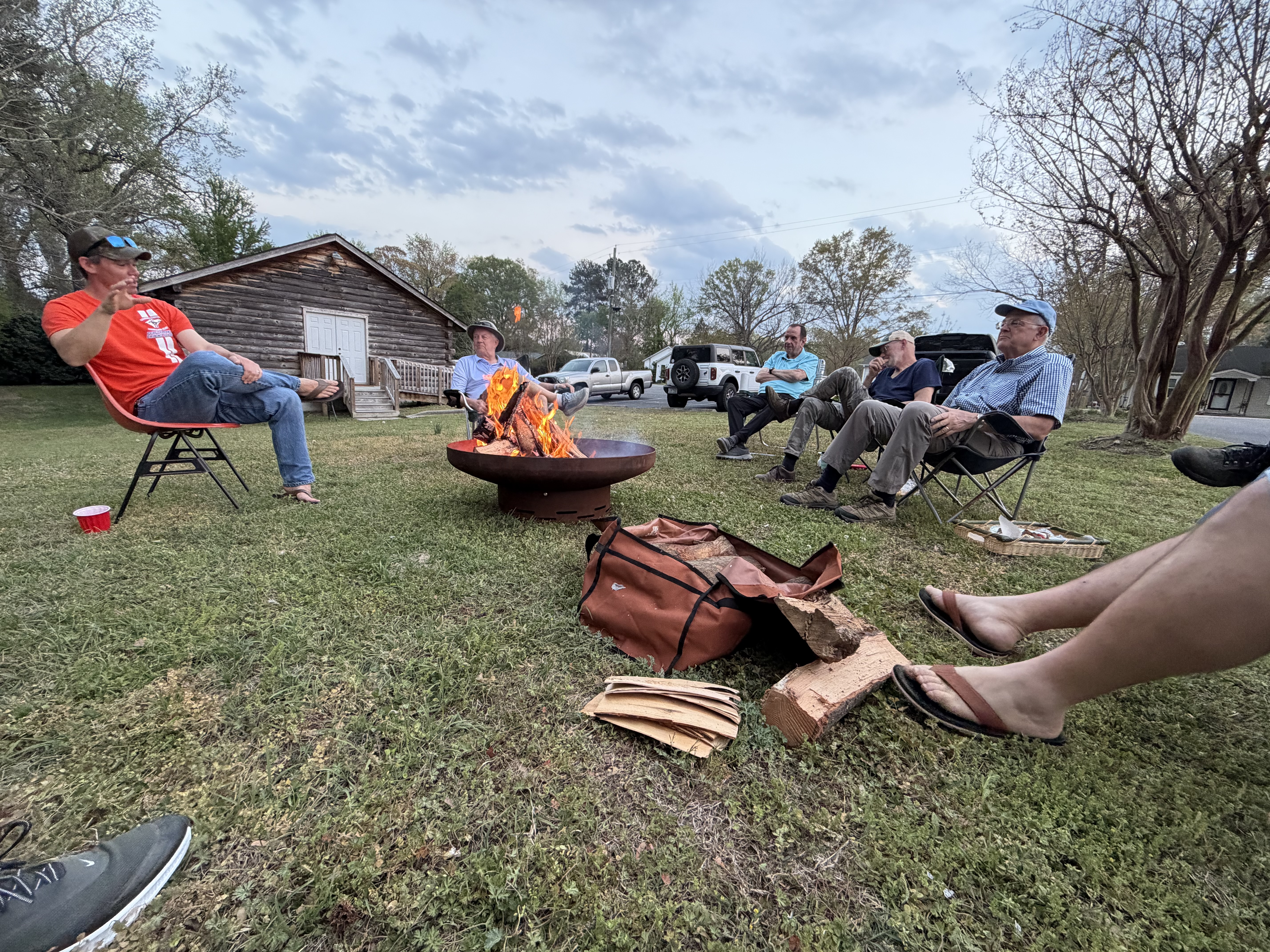 Men at firepit