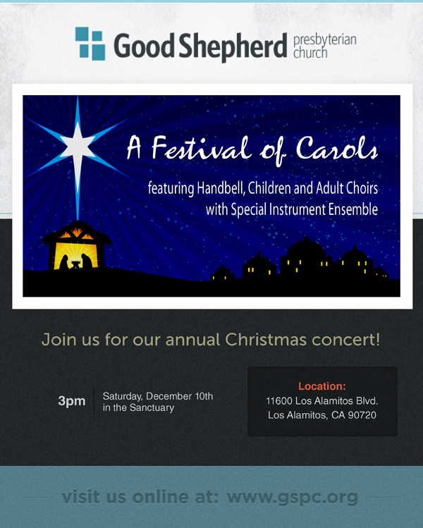 A Festival of Carols E-invite