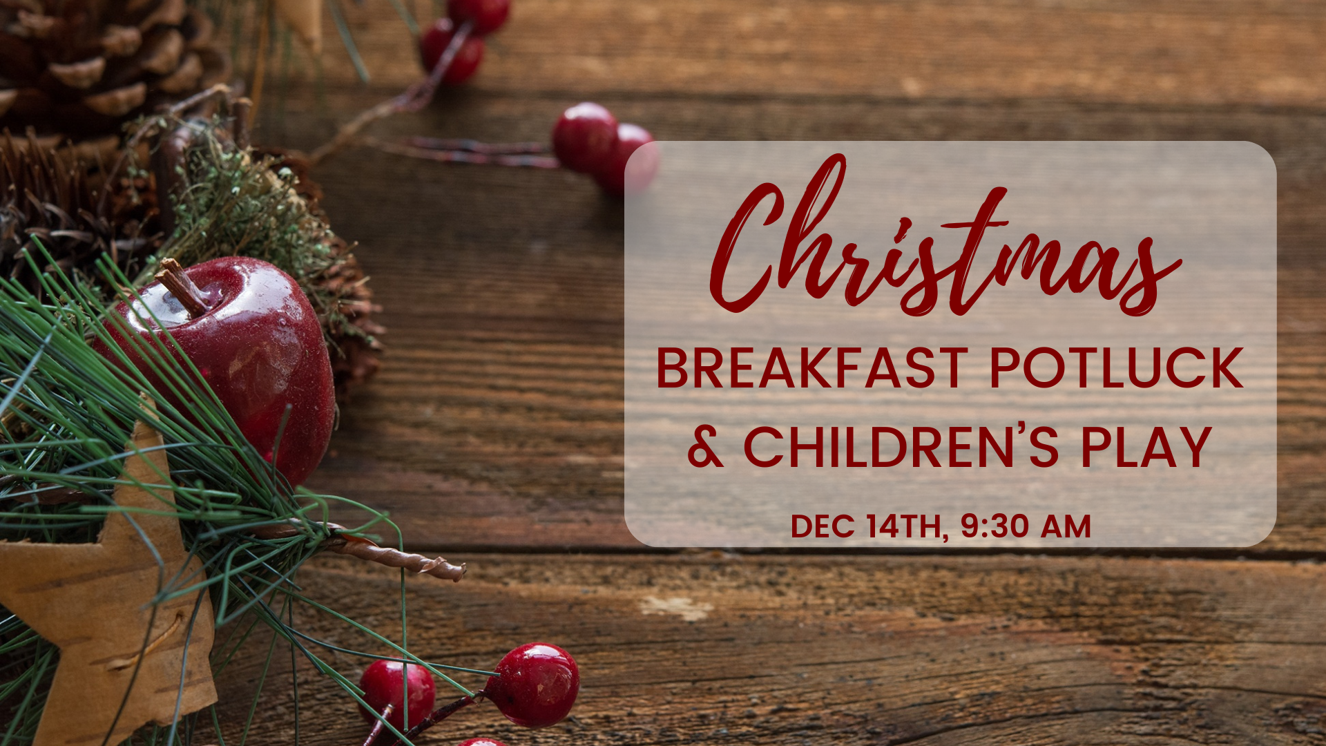 Breakfast Potluck and Christmas Play