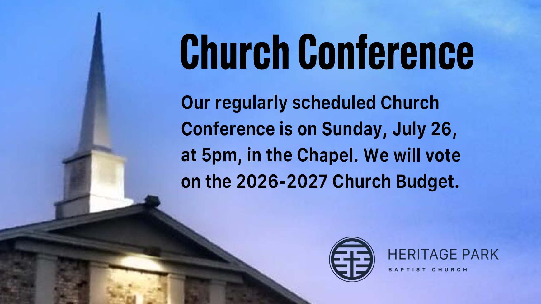 Church Conference July 26 2026