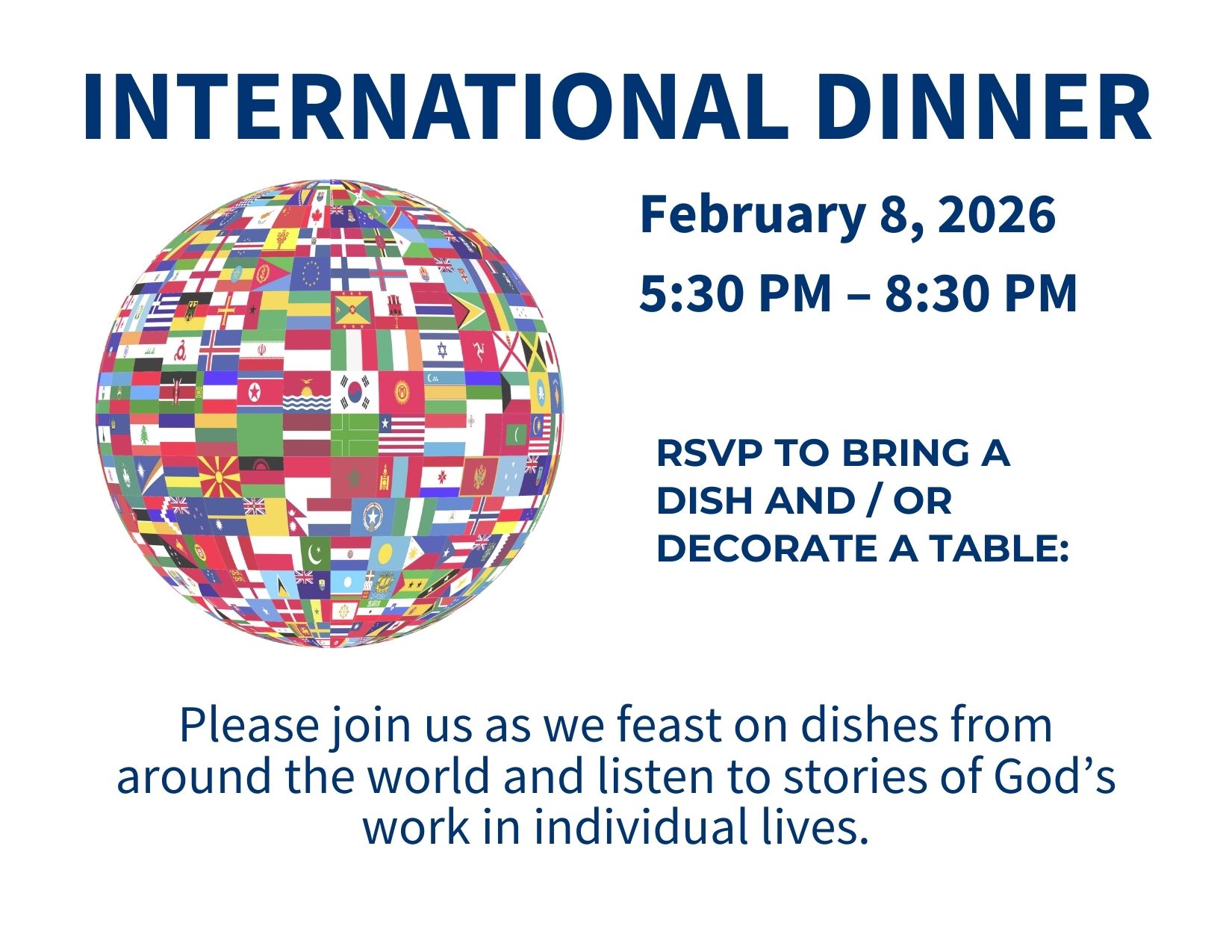 Intl Dinner, Feb 8 RSVP Web