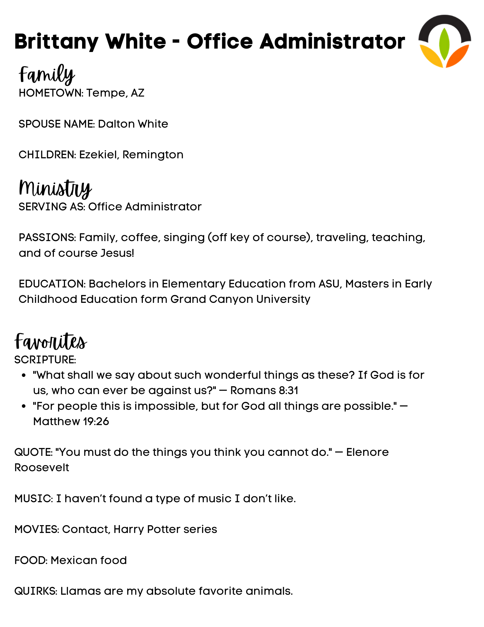 Brittany White Info