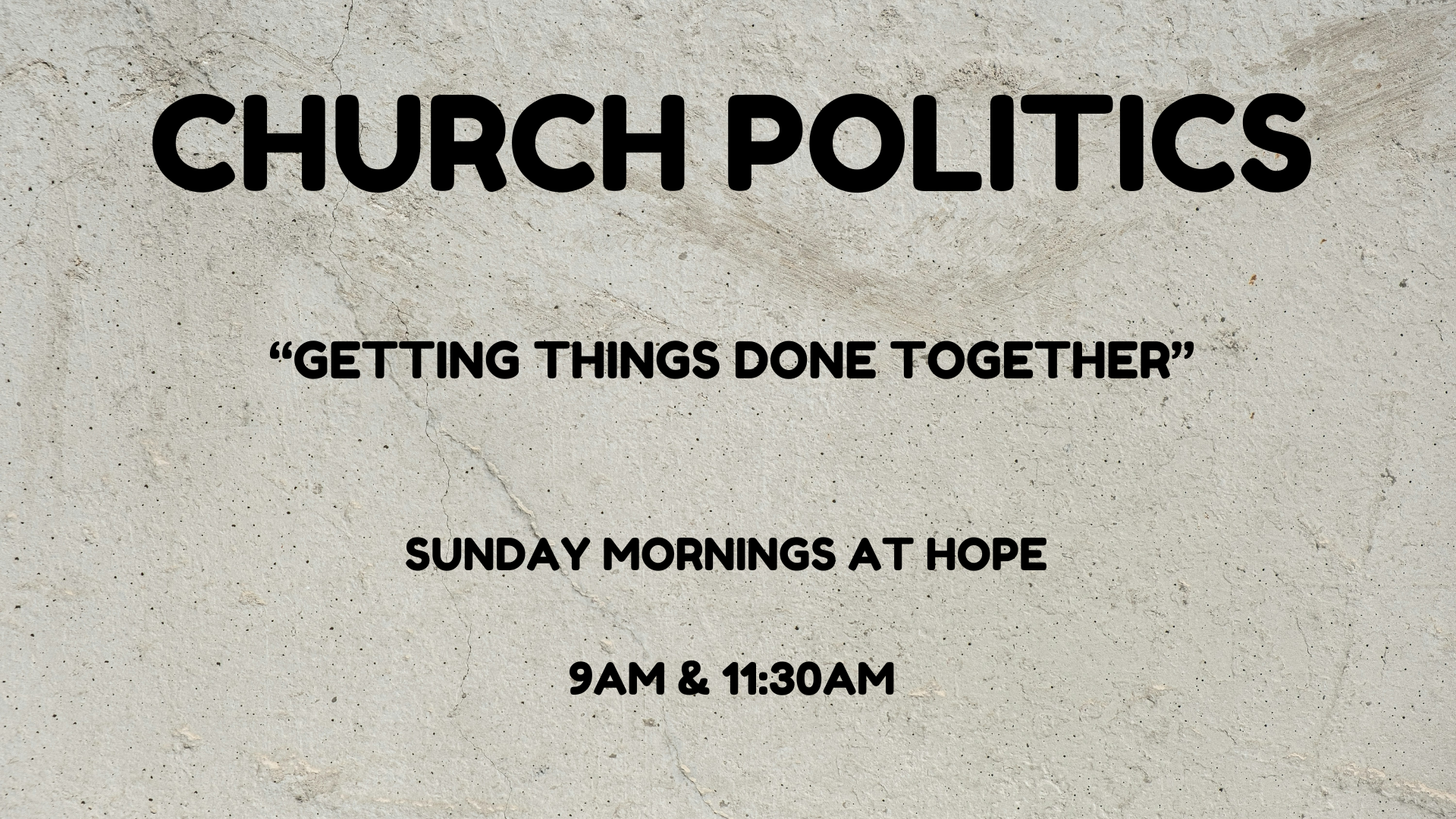 Church Politics banner
