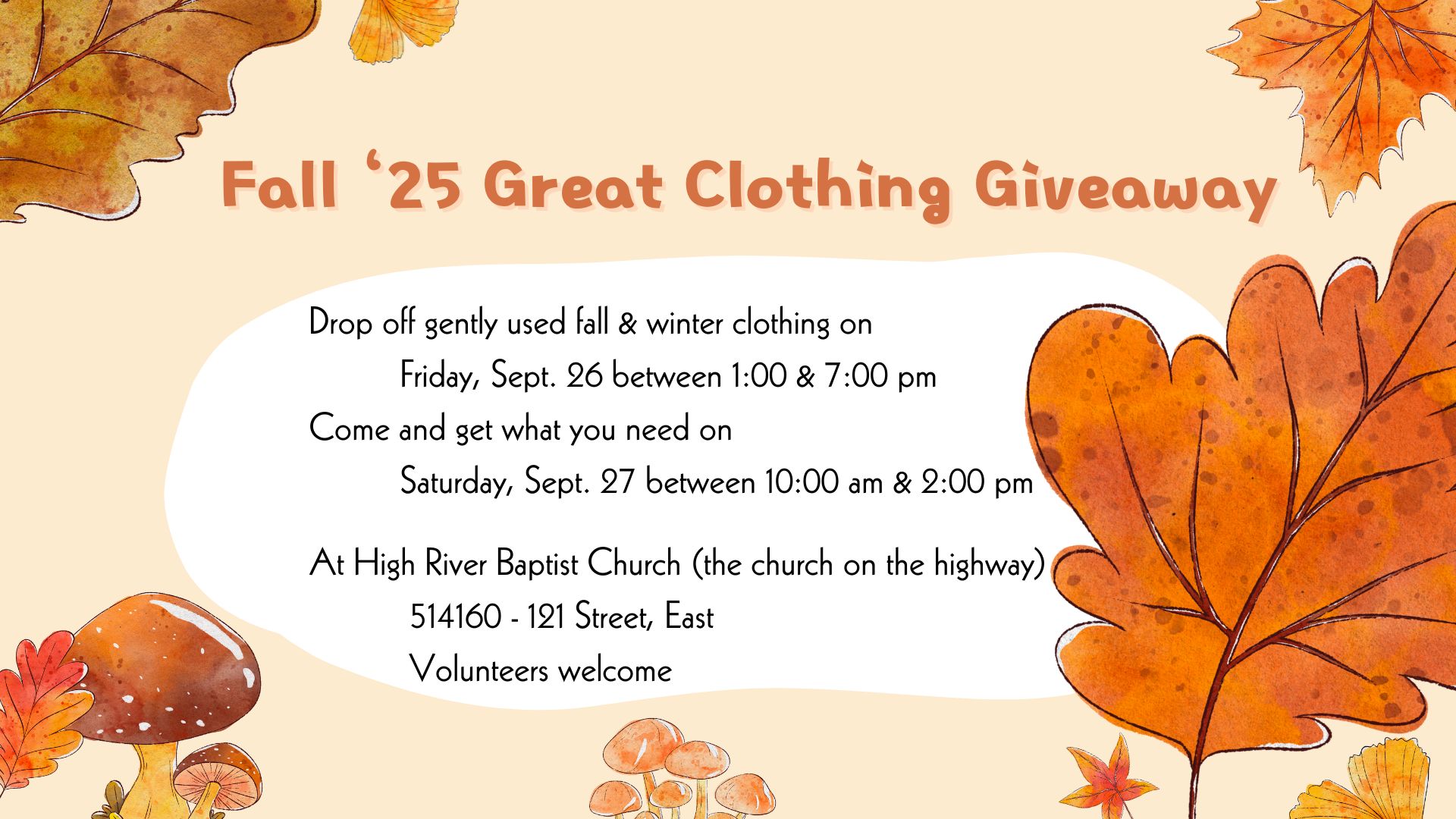Fall ‘25 Great Clothing Giveaway