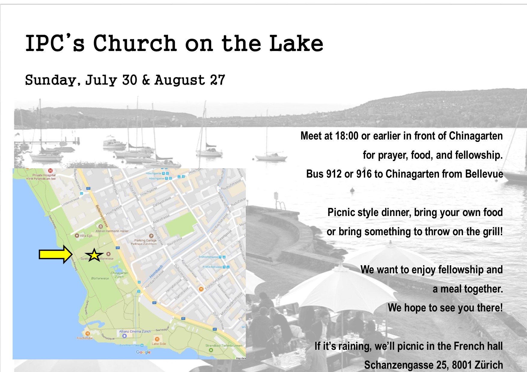 church on lake image