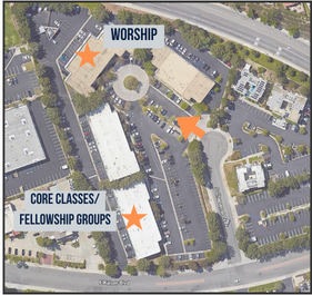 Pardon our dust as we continue our “Take the Hill” building expansion project. We want you to be aware that the following are currently located at our Chaparral Campus Core Classes, Fellowship Gro