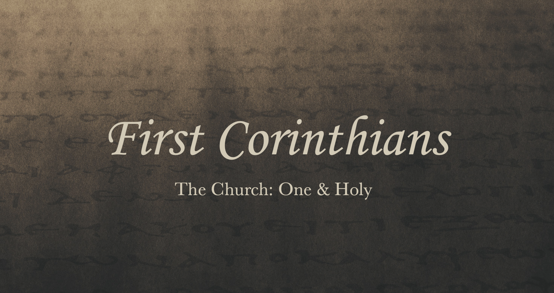 First Corinthians banner