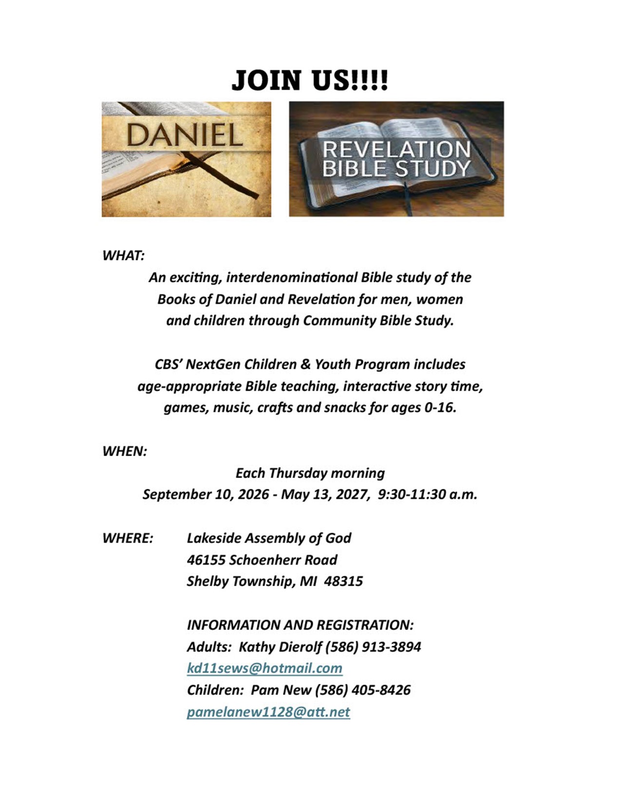 Daniel and Revelation Flyer 2026-2027  2