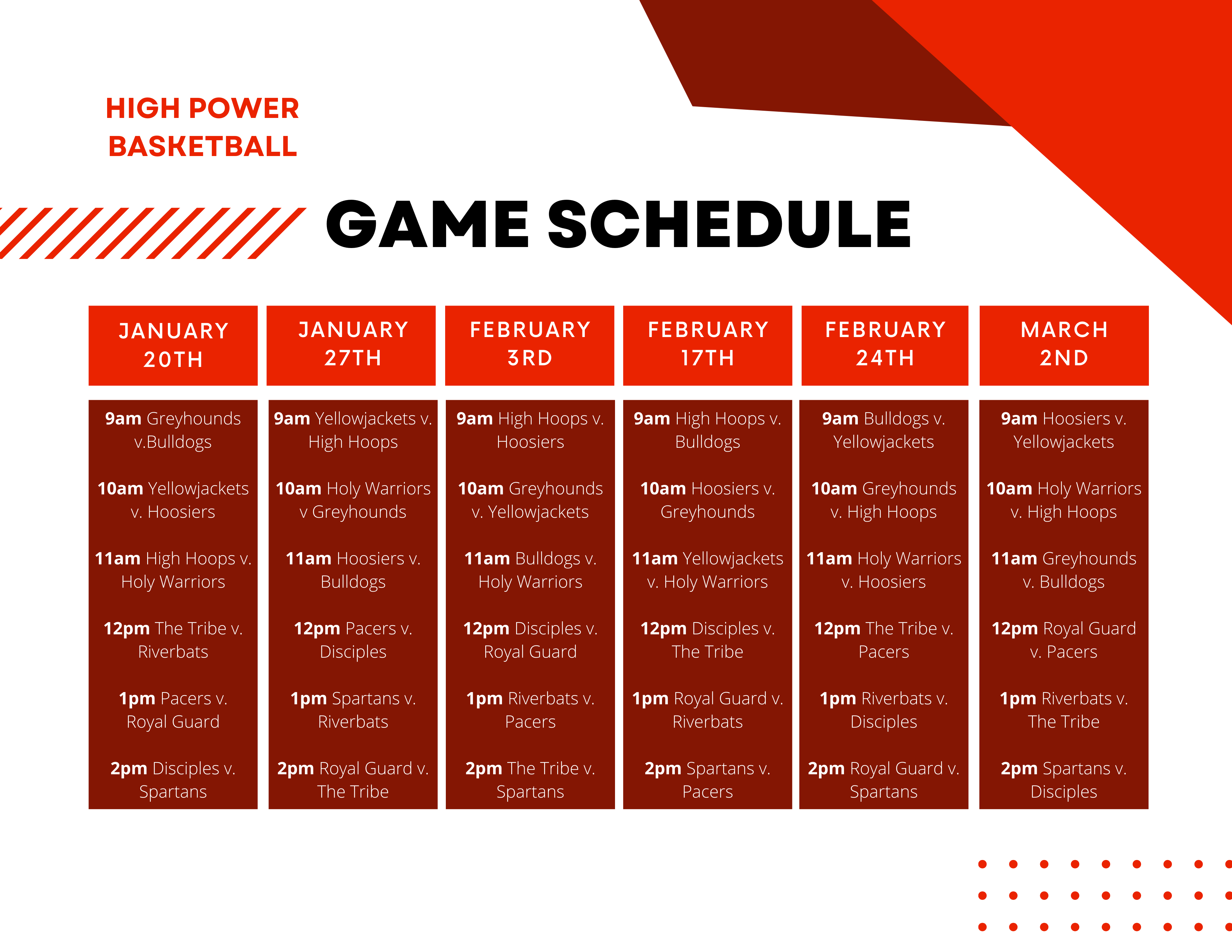 High Power Game Schedule (1)