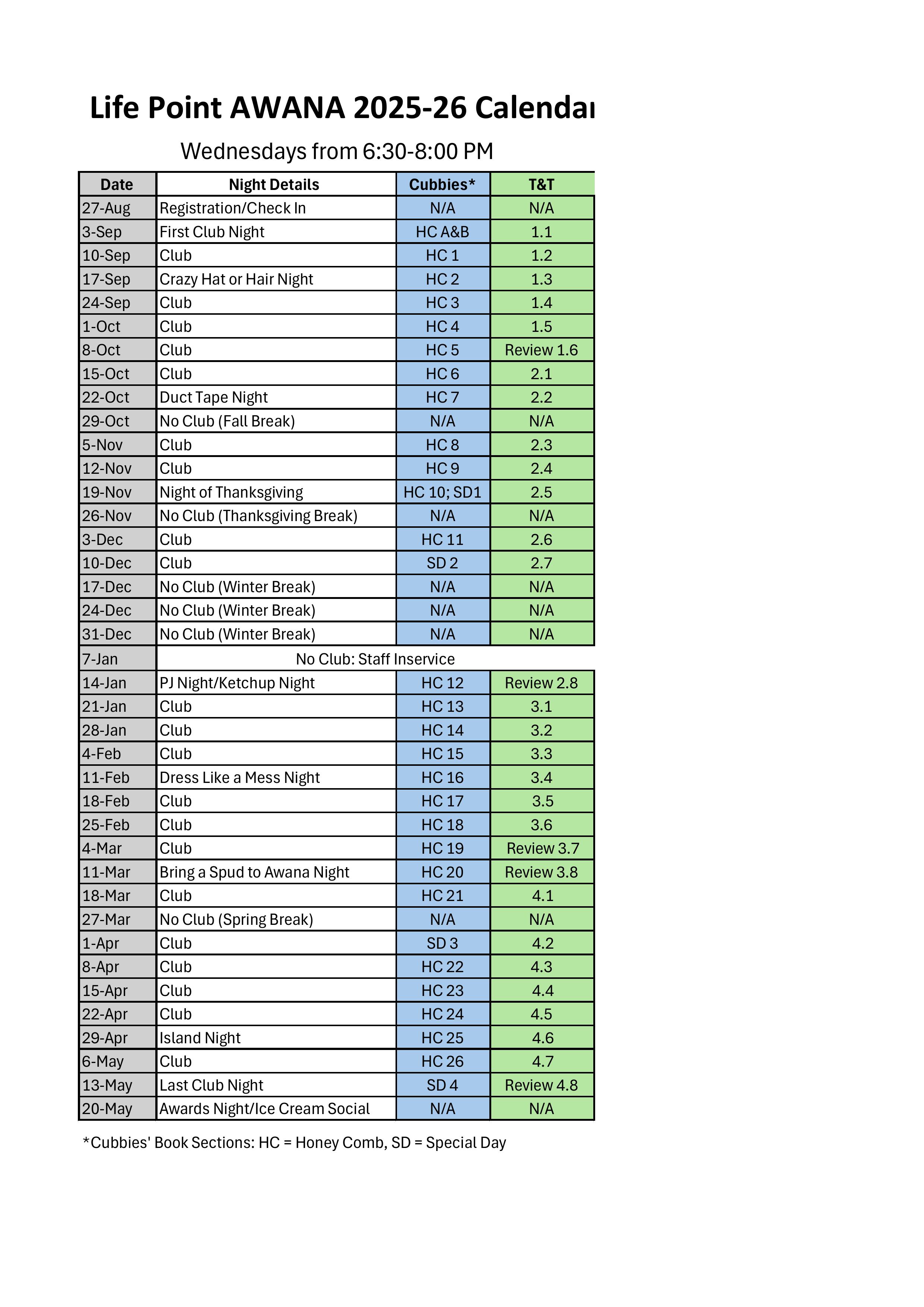 2025-26 AWANA Calendar-PUBLIC