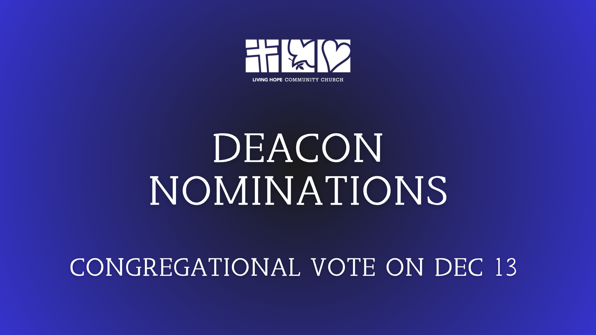 2026 DEACON NOMINATIONS