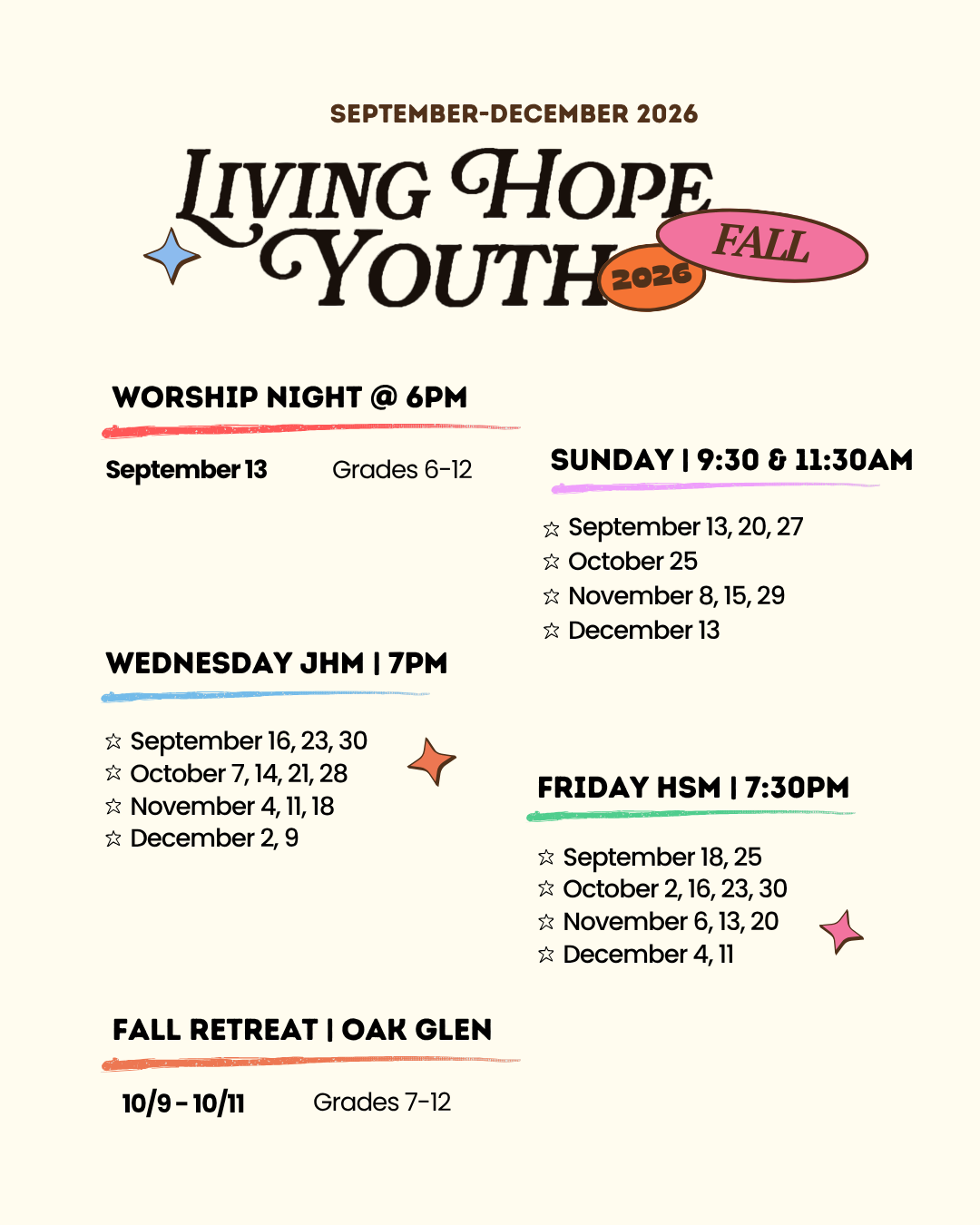 Fall 26_Youth Calendar List
