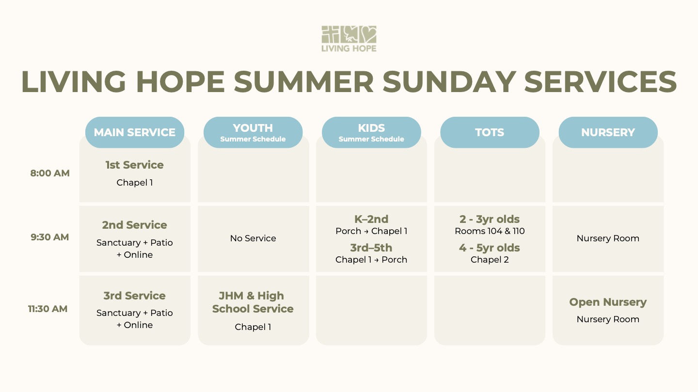 LH Kids Summer Program Schedule