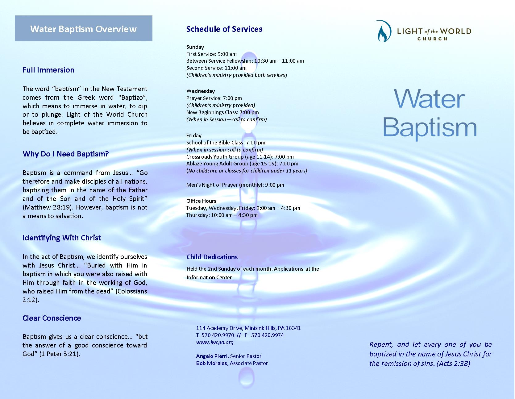 Baptism Ceremony Program
