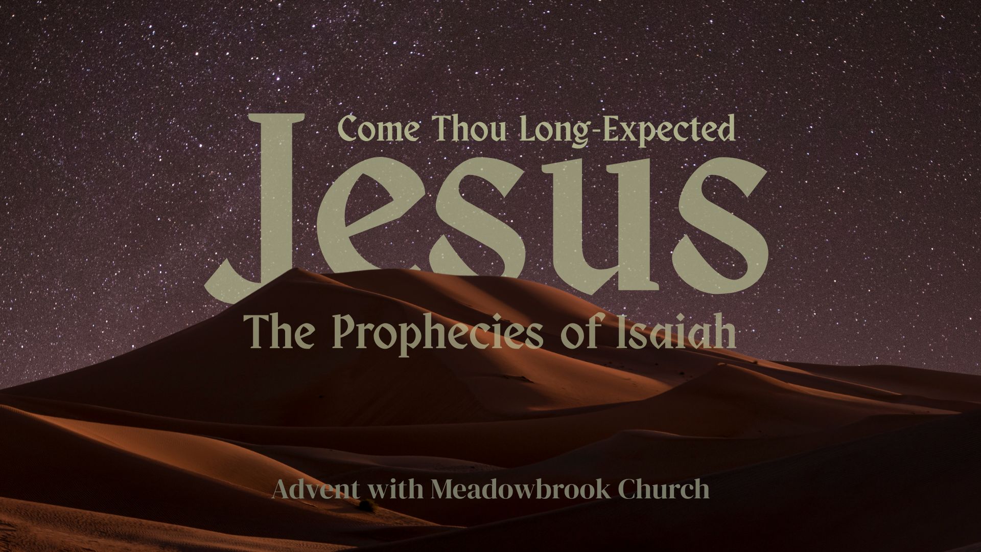 Come Thou Long Expected Jesus banner