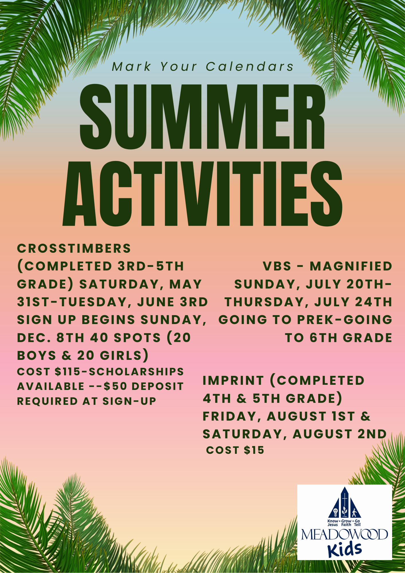 Mark Your Calendars Summer 2025 (A)