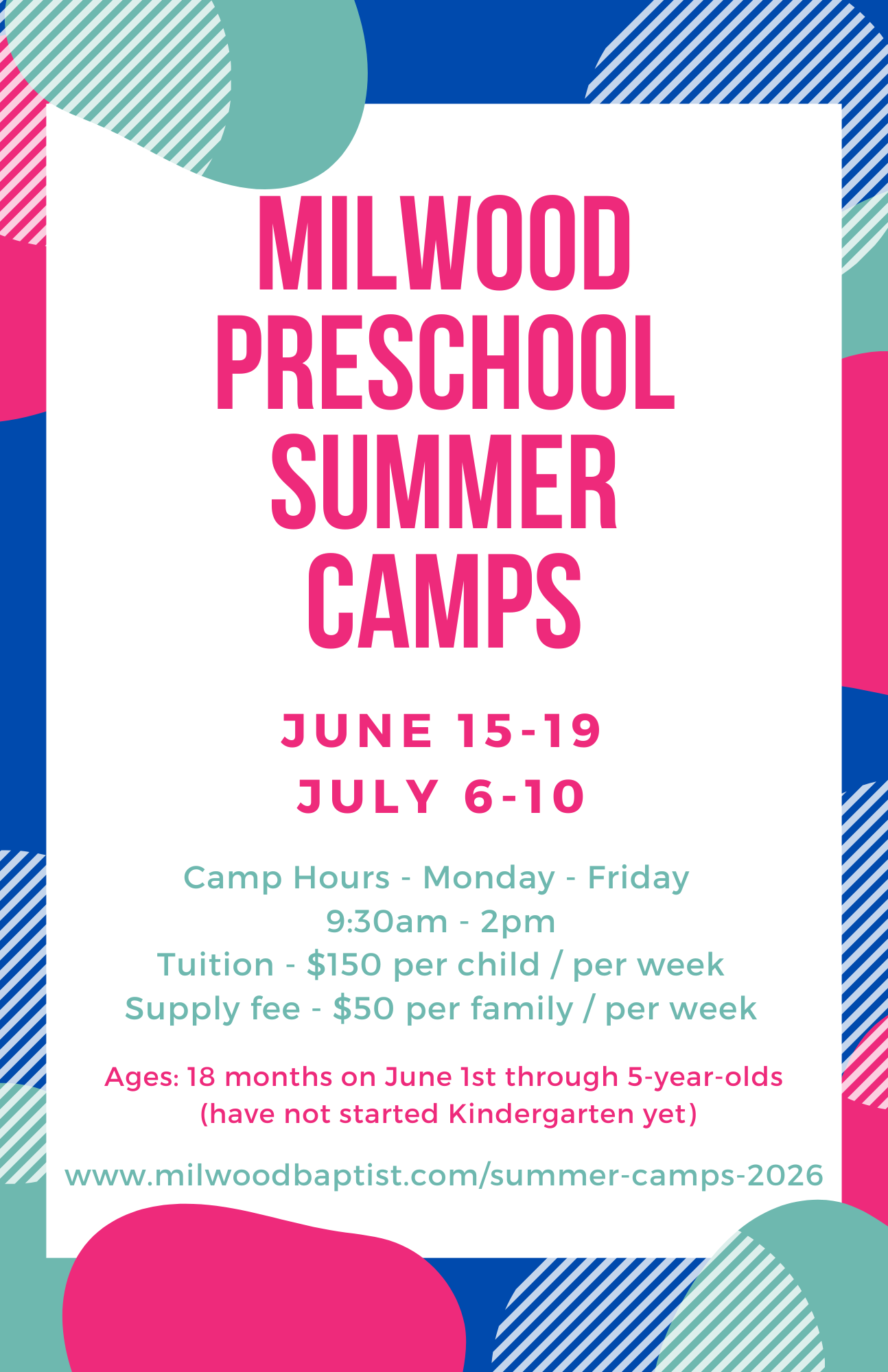 Milwood Preschool Summer Camps 2026