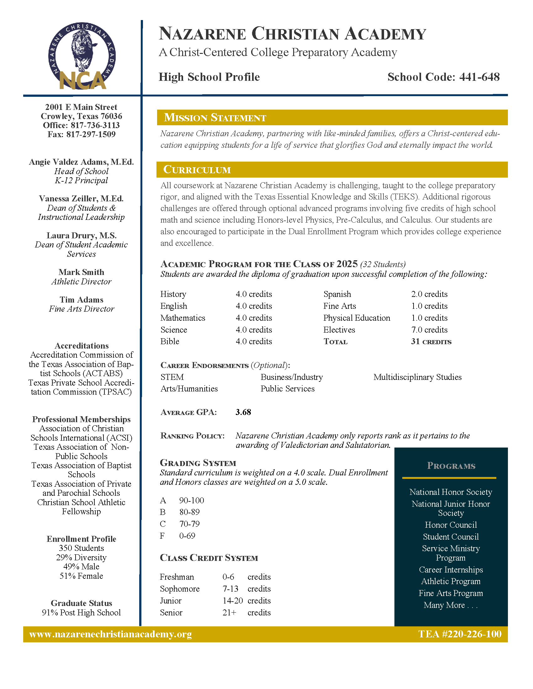 High School Academic Profile 2025-26_Page_1