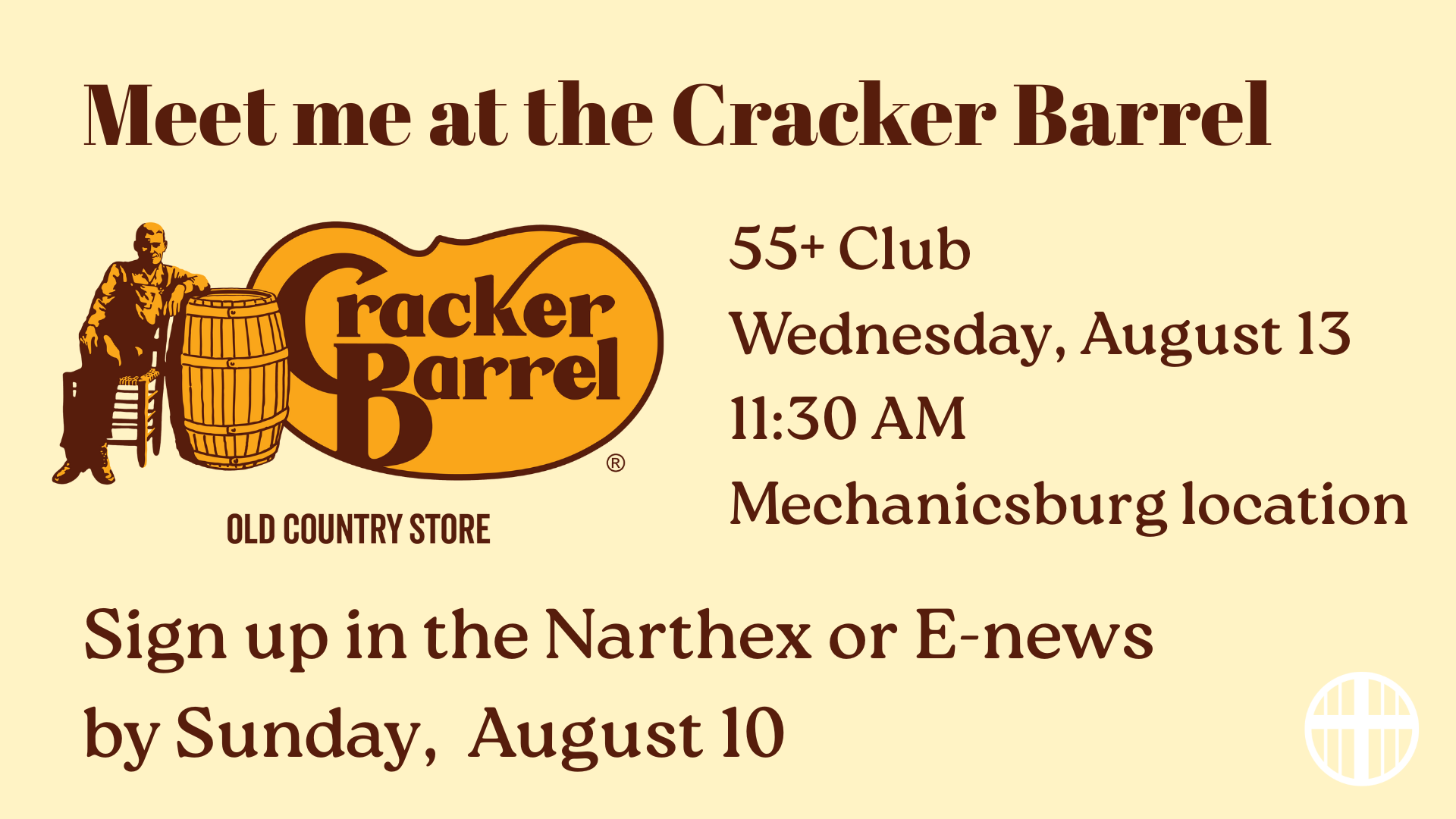 Cracker Barrel Slide