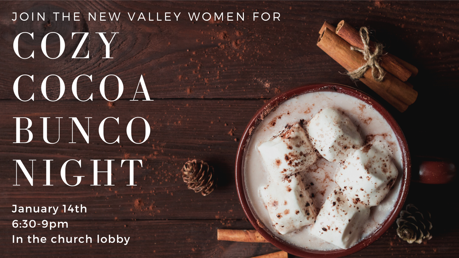 Cozy Cocoa Bunco Night (1600 × 900 px) image