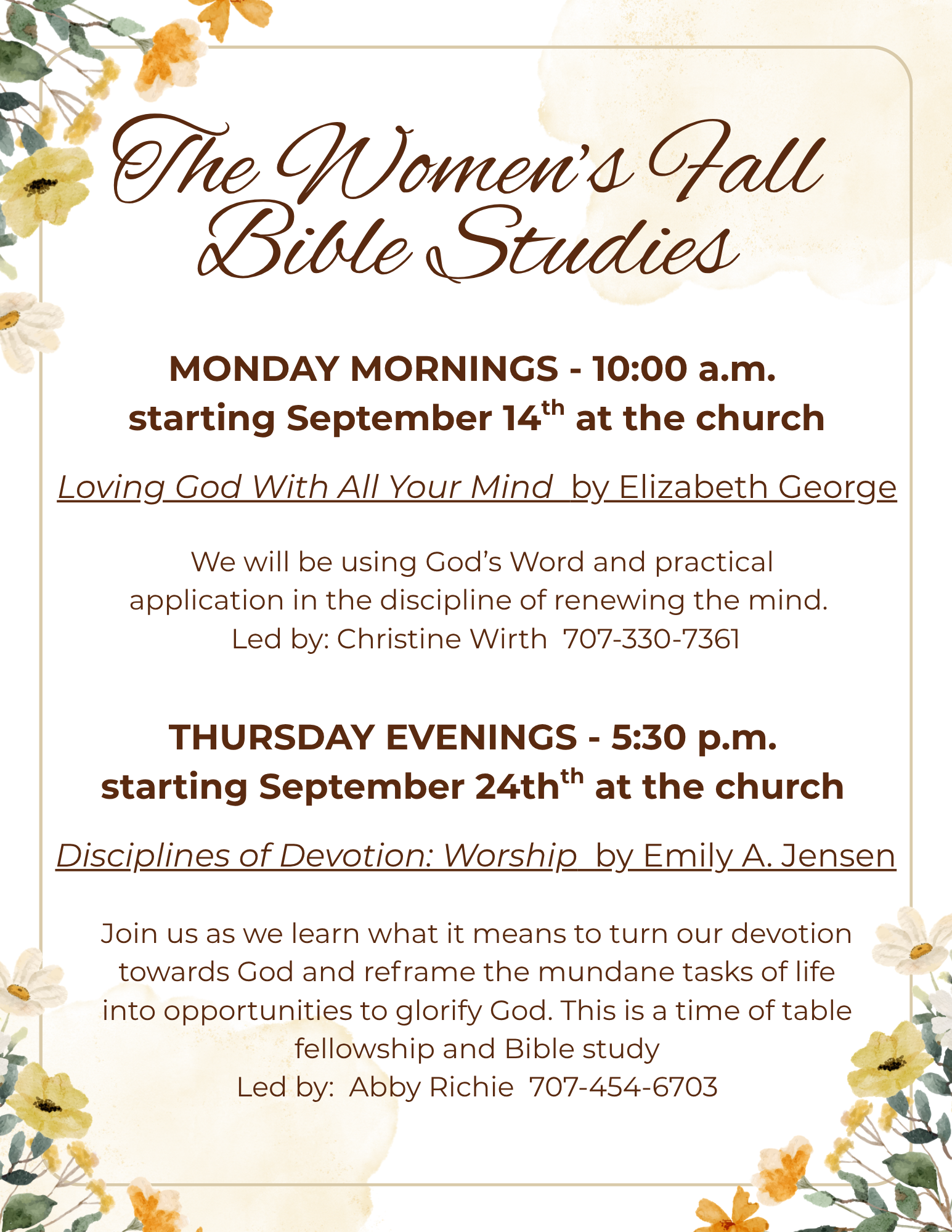 Copy of  The Women’s Fall Bible Studies 2026