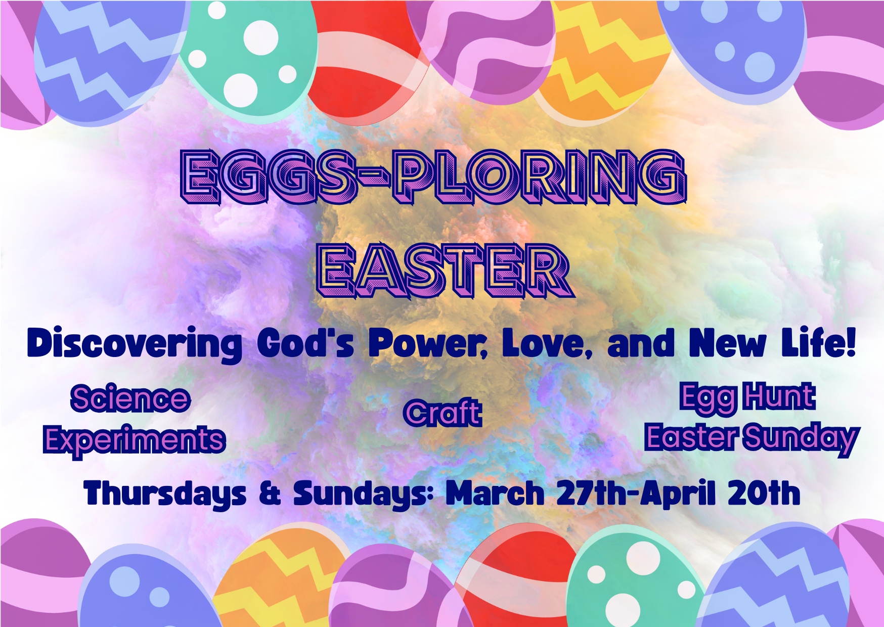 Pastel Colored Eggs Easter Card