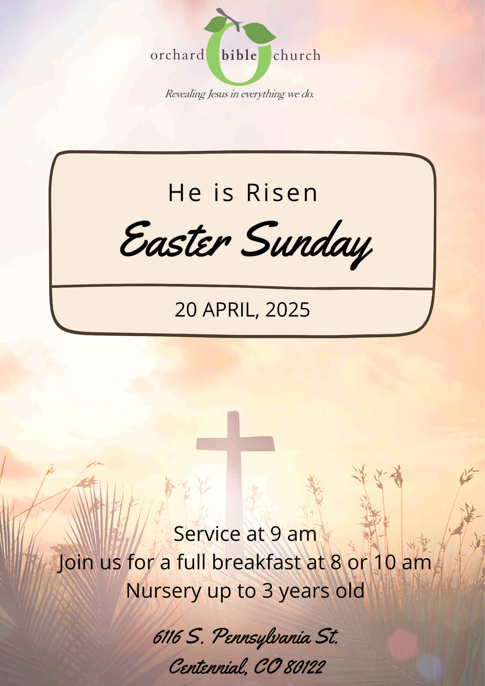 Easter 2025 flyer and signage