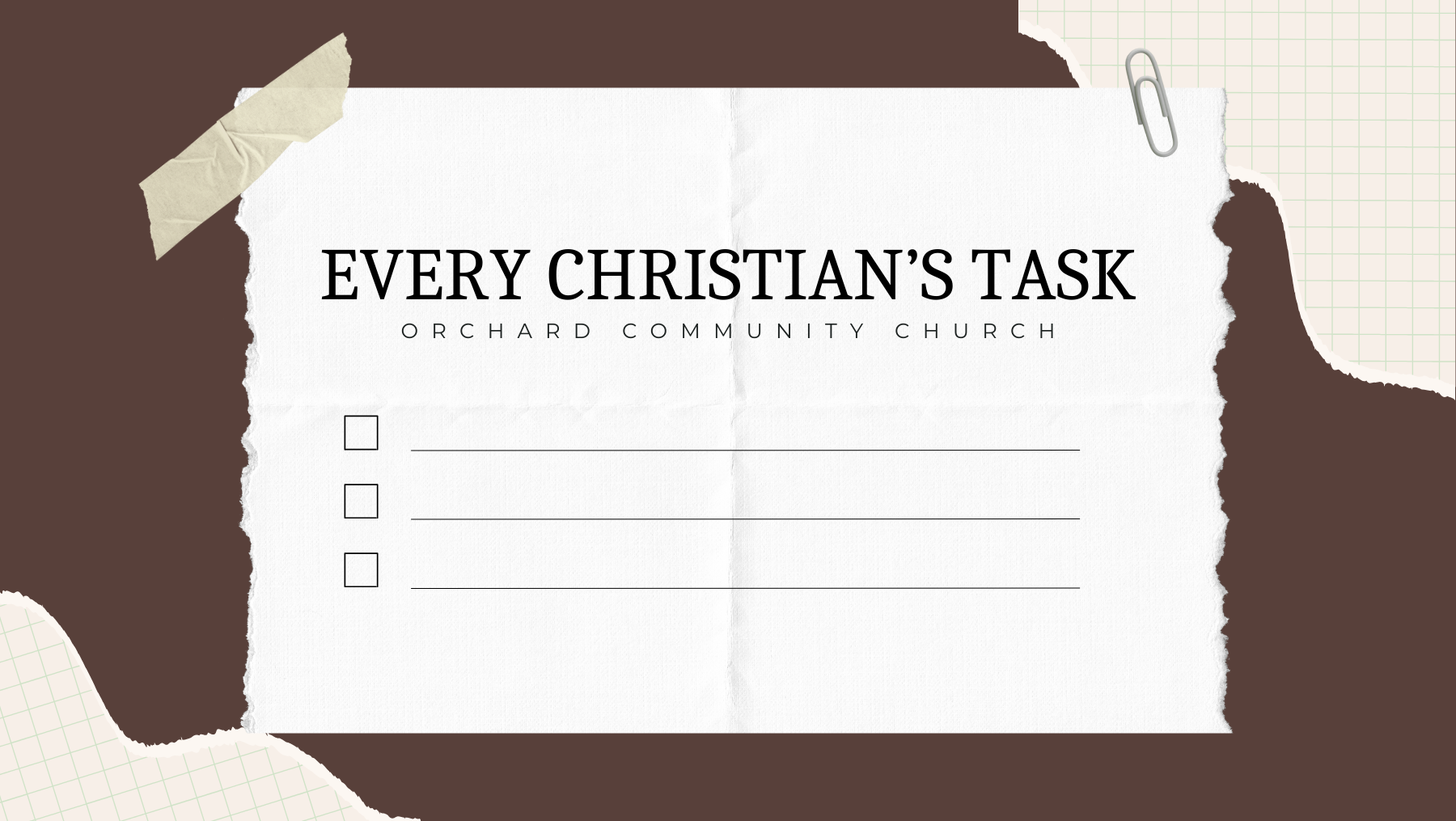 Every Christian's Task