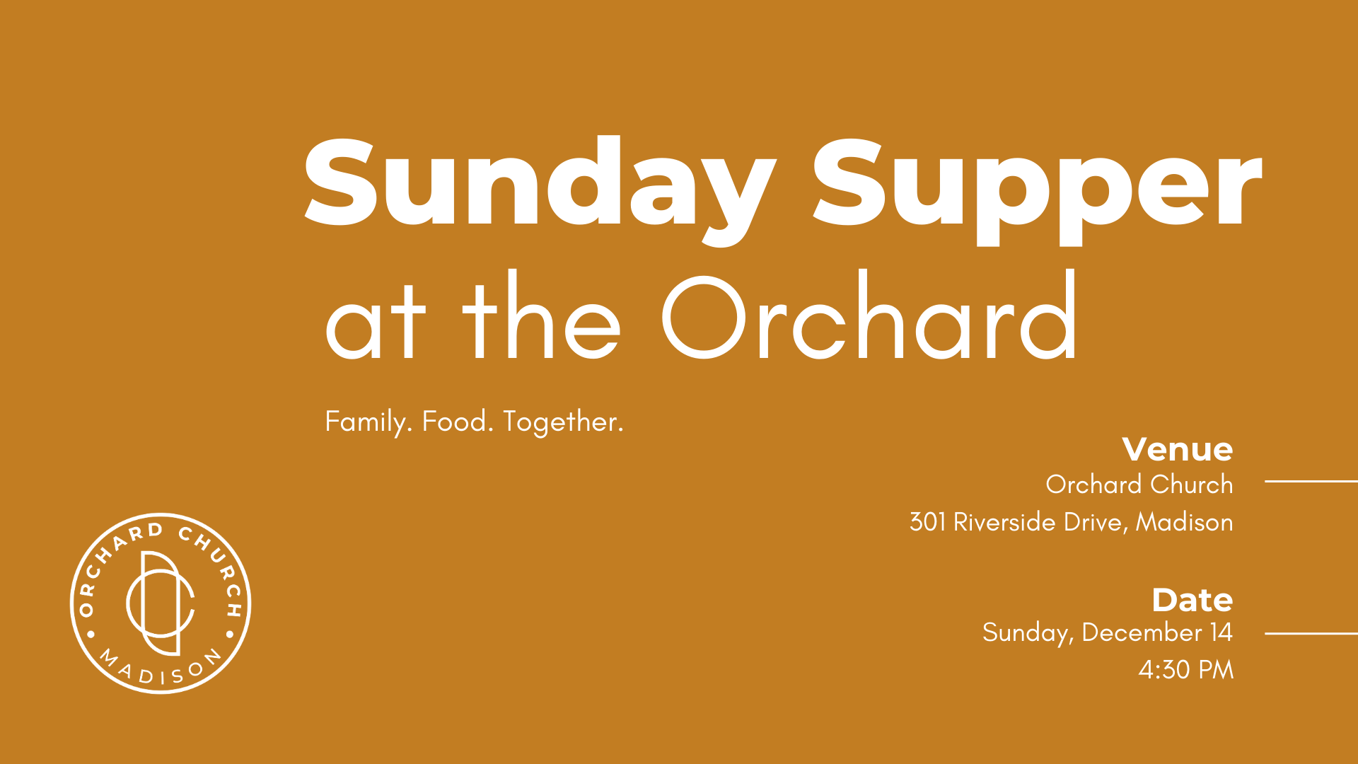 December Sunday Supper Event