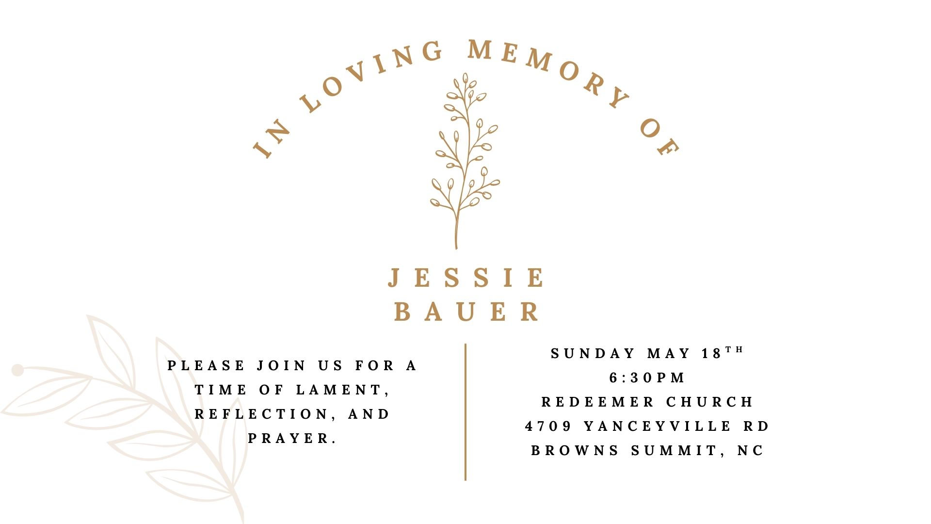 White Classic Delicate Typography Funeral Invitation (Presentation) (1)