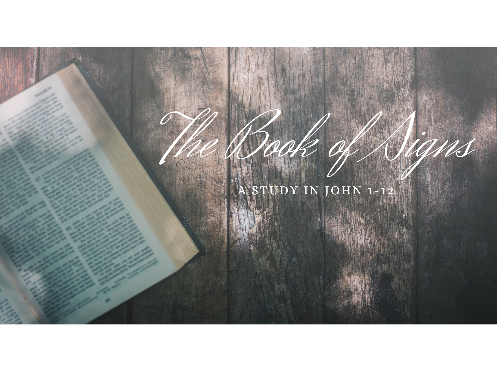The Book of Signs: A Study in John 1-12 banner